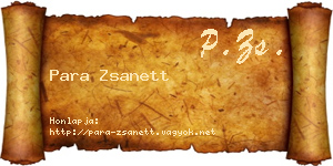 Para Zsanett névjegykártya